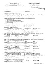 Đề 3 thi trắc nghiệm môn hóa 11 hè 2015 thời gian làm bài 45 phút